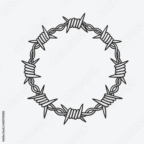 Barbed wire circle graphic sign