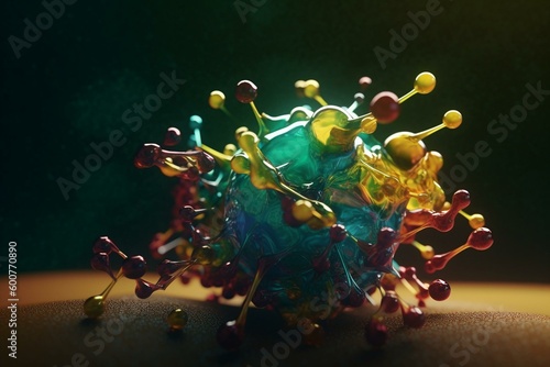 A molecule of a bile acid called deoxycholic acid. Generative AI photo