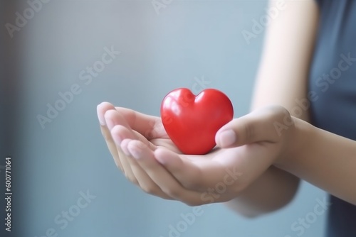 hold woman health love nubes valentine hand donor cardiogram red care. Generative AI.