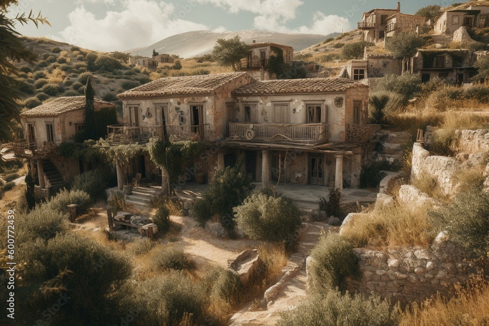 Historic Greek settlement. Generative AI
