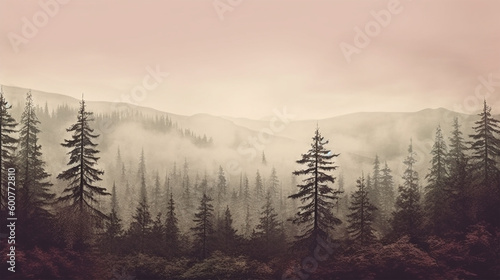 Misty mountain landscape , Generative AI © Руслан Хайруллин