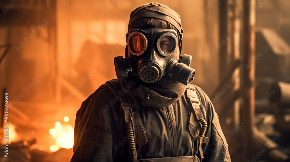 gas mask on black gas mask on black