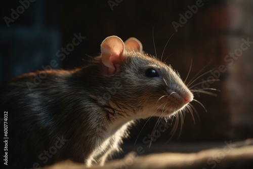 A side view of a rat during golden hour in isolation. Generative AI © Solana