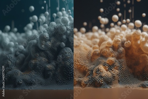 Improve insulation by injecting microbeads in walls. Generative AI photo