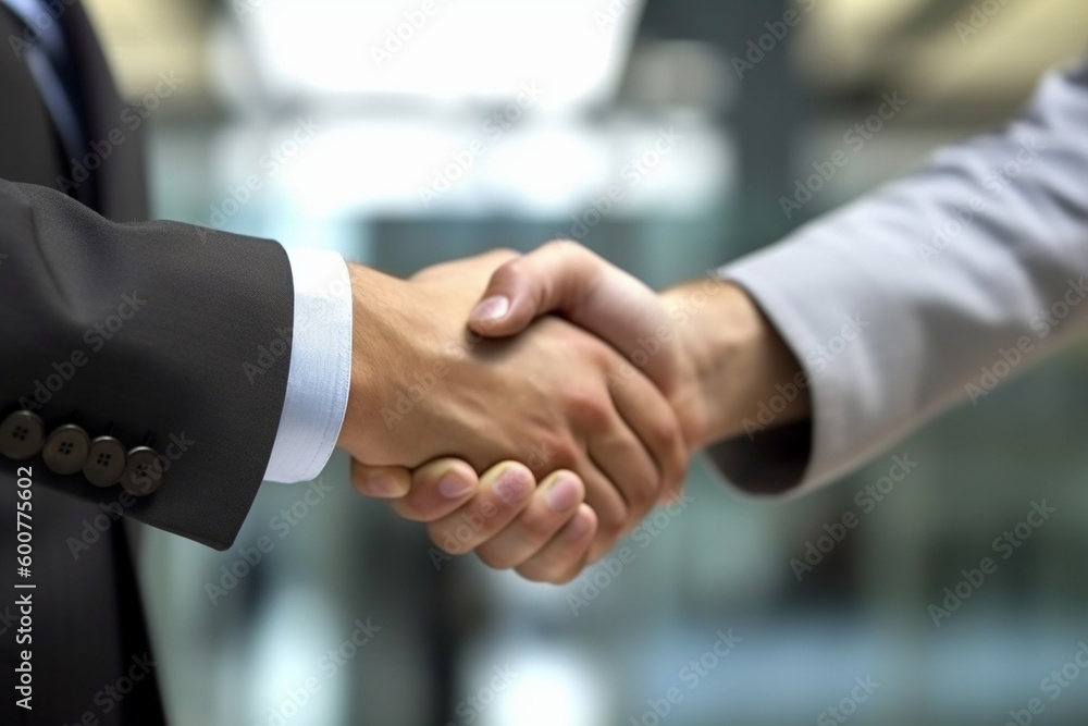 close-up of a business handshake Generative AI