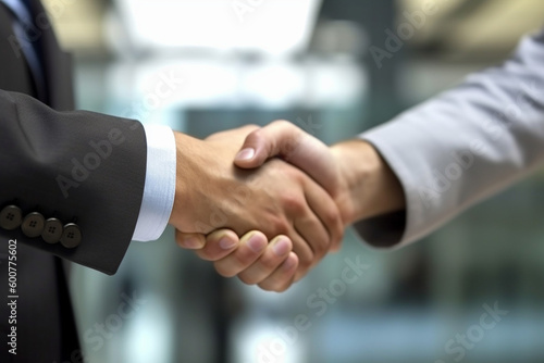 close-up of a business handshake Generative AI