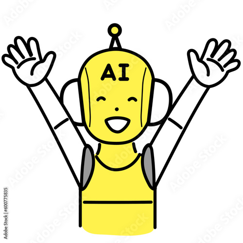 かわいい人物のイラストシリーズ _ AIのキャラクター _ 喜ぶ　