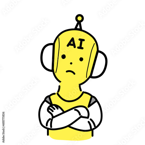 かわいい人物のイラストシリーズ _ AIのキャラクター _ 考える　