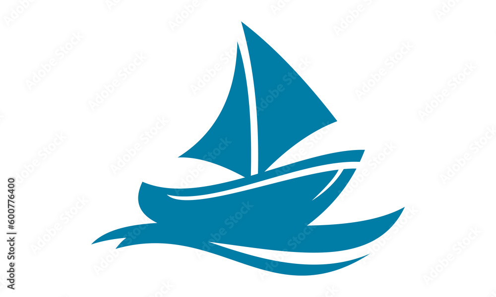 blue icon ship vector logo