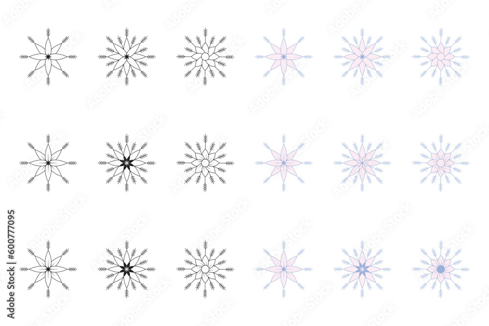 set abstract star flower minimalist icon. set abstract star flower minimalist icon.