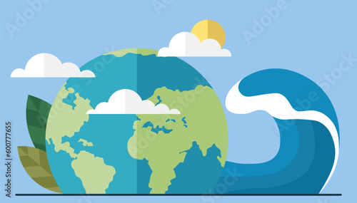 Global warming, sea level rise, increase in temperature of planet, evaporation of worlds oceans. Ecological catastrophy, human impact on ecology. Saving Earth and environmental care, climate change