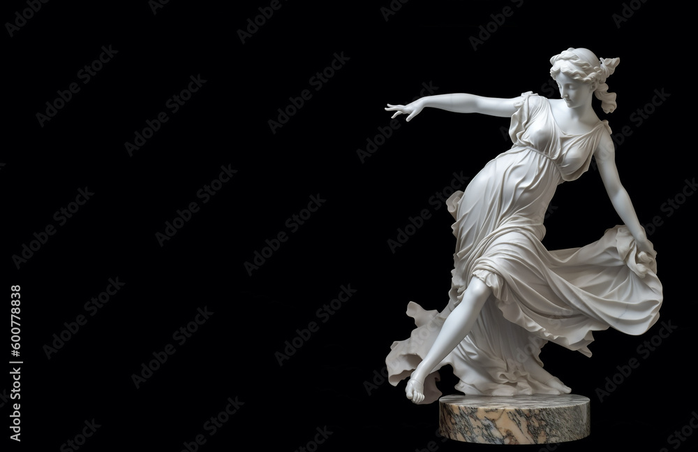 Marble statue of a ballerina. Generative AI - obrazy, fototapety, plakaty 