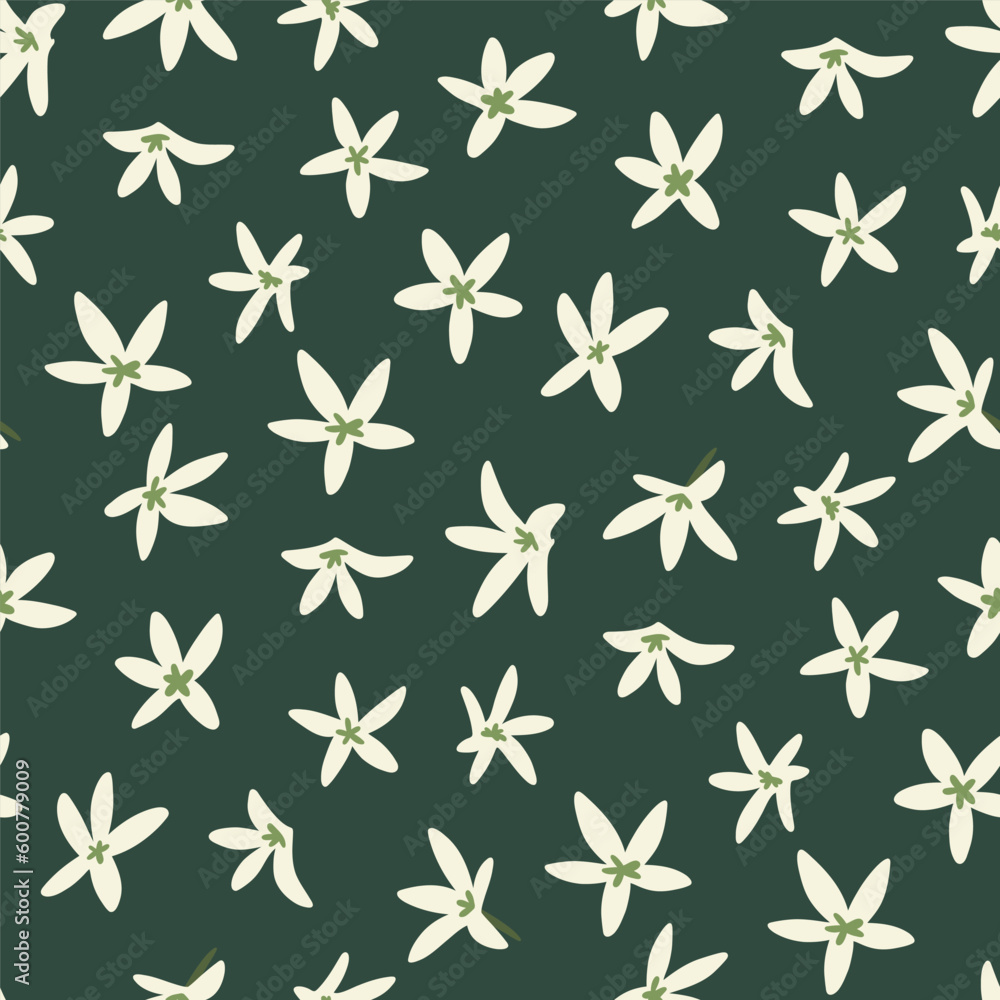 Seamless pattern ws white flowers of lemon Seamless pattern ws white flowers of lemon
