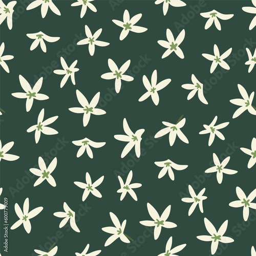 Seamless pattern ws white flowers of lemon