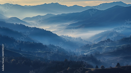 Beautiful mountain background., Illustration AI Generative