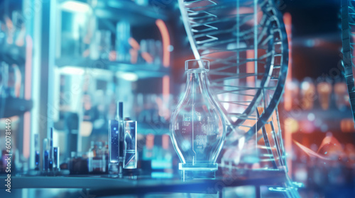 Genetic research background. Illustration AI Generative.