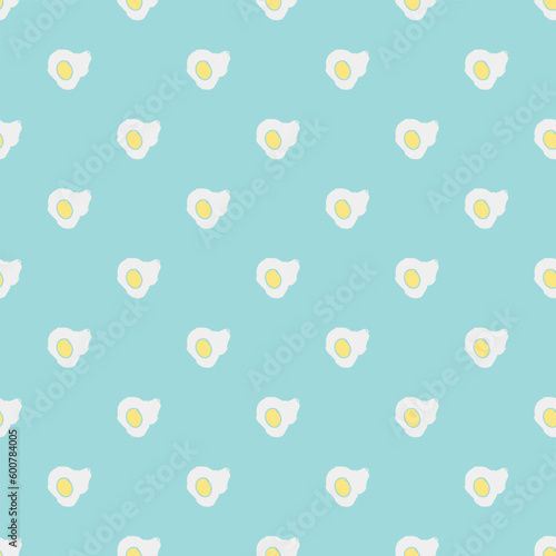 Fototapeta Naklejka Na Ścianę i Meble -  Seamless pattern with egg icons. Colored egg background. Doodle vector eggs illustration