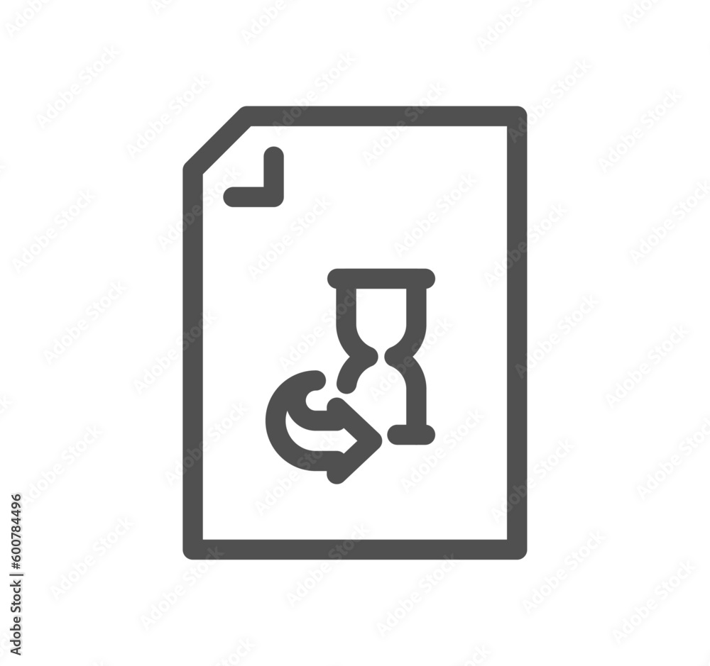 Document flow management related icon outline and linear vector. Document flow management related icon outline and linear vector.