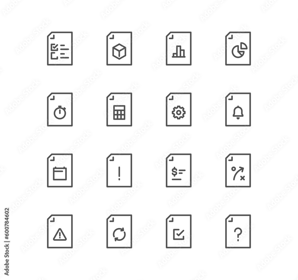 Set of document flow management related icons, form, data, document, batch processing, bureaucracy and linear variety vectors. Set of document flow management related icons, form, data, document, batch processing, bureaucracy and linear variety vectors.