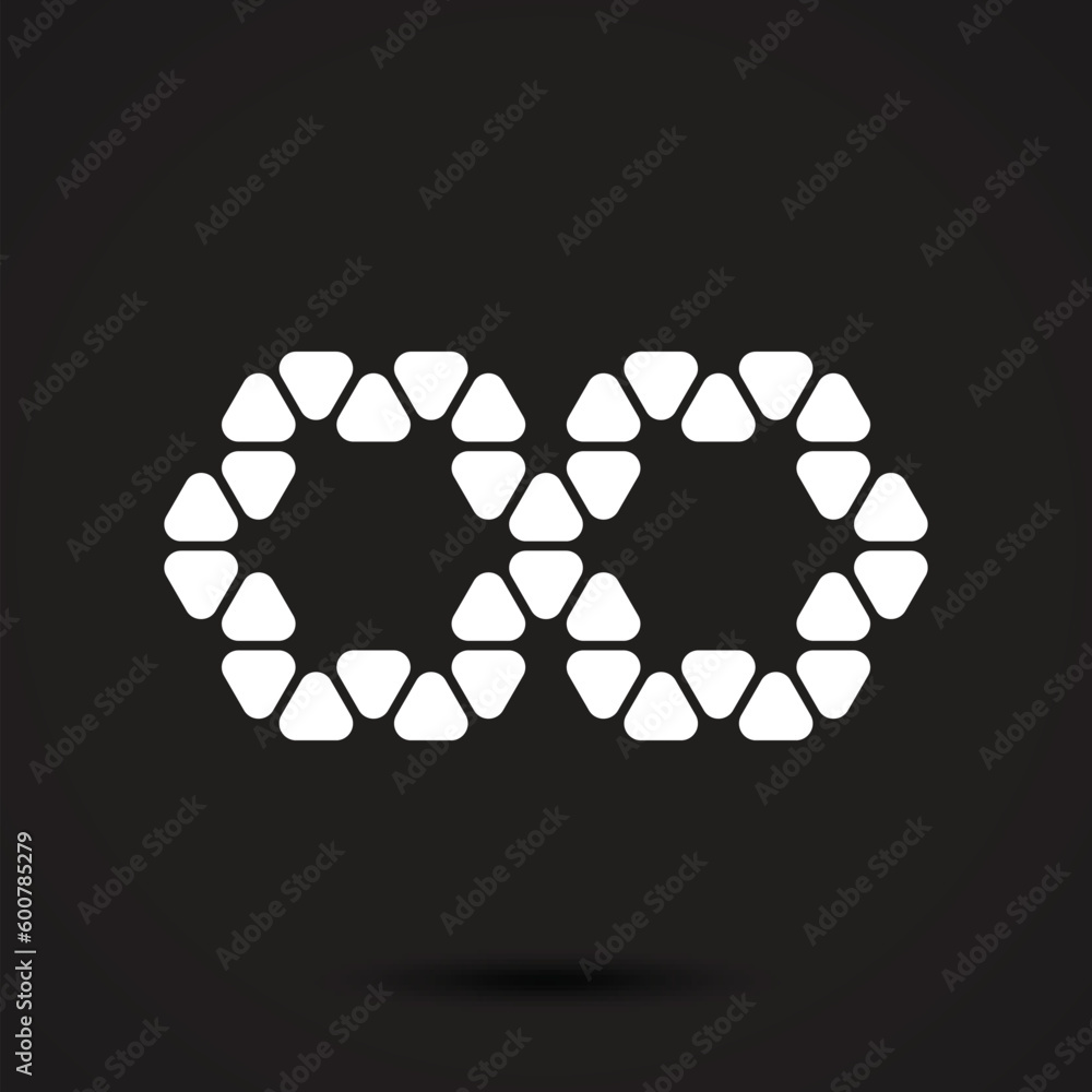 Abstract Infinity symbol on black background. Vector business creative concept. Vector illustration. Abstract Infinity symbol on black background. Vector business creative concept. Vector illustration.