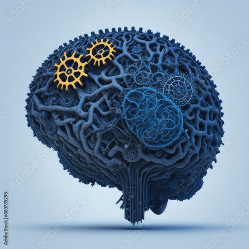 brain with gears and cogs