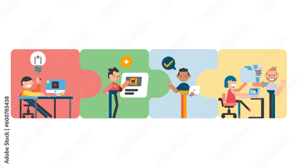 Collaboration in the organization, working together, working puzzles, working together Collaboration in the organization, working together, working puzzles, working together