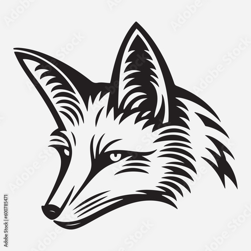 Fox head Vector illustration. Fox Vintage Logo