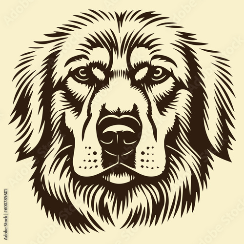 Dog head Vector illustration. Dog Vintage Logo