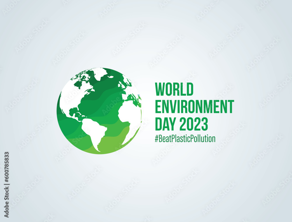 #BeatPlasticPollution, World Environment day concept 2023 vector background. #BeatPlasticPollution, World Environment day concept 2023 vector background.