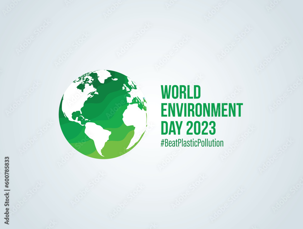 #BeatPlasticPollution, World Environment day concept 2023 vector background. 