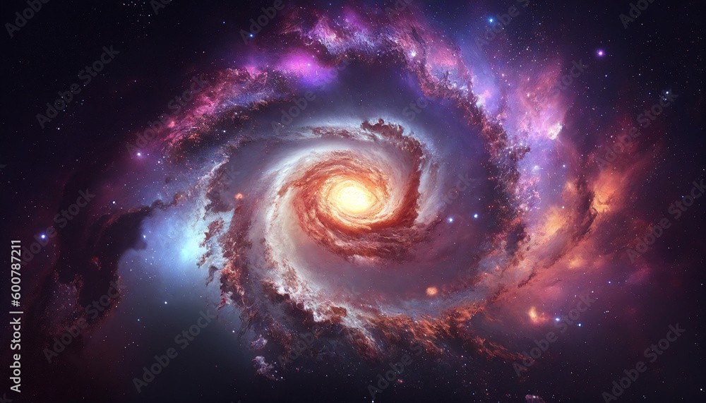 Stars and space at the center of the milky way galaxy for cosmic design, Generative AI