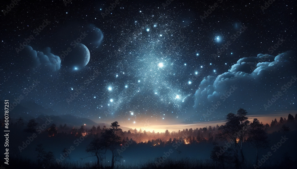 A starry night sky with a few stars in the sky, Generative AI A starry night sky with a few stars in the sky, Generative AI