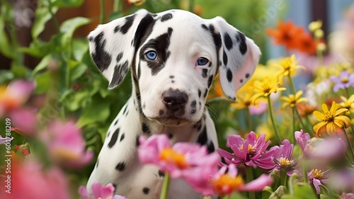 Dalmatian Pup in the Garden