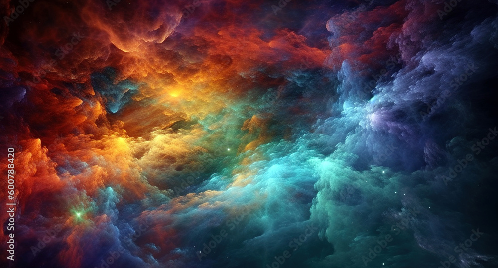 Colorful Cosmic Clouds Galaxy Background