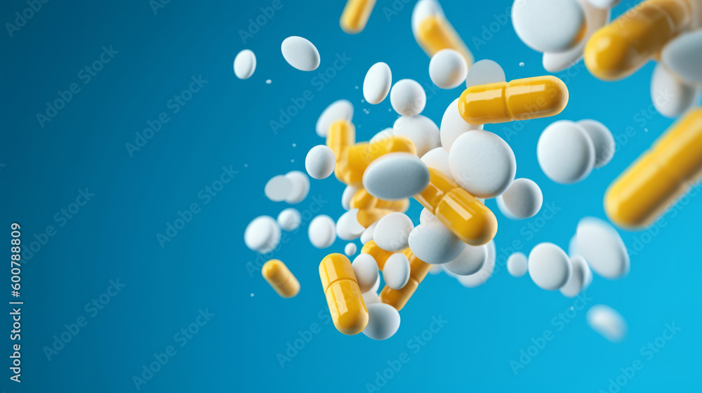 Colorful pills background. Illustration AI Generative. Colorful pills background. Illustration AI Generative.