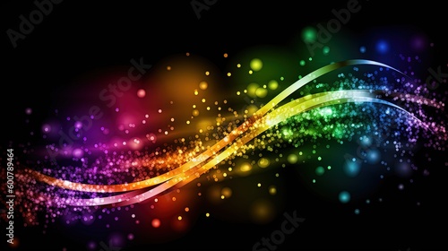 Sparkling pride rainbow colored flag, generative AI