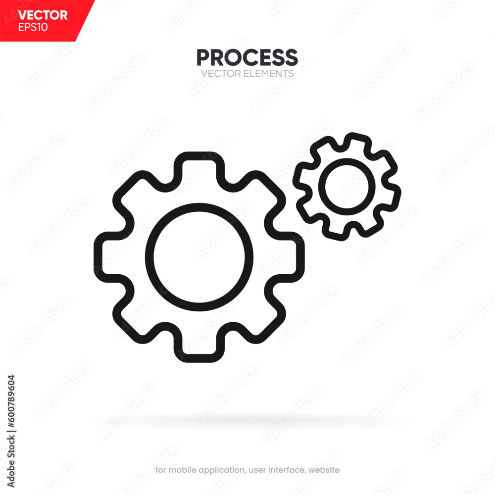 Process icons. Agile progress line icon. Gear, arrow, circle, cycle. Agile development concept. Vector illustration can be used for topics like update, technology, engine. Icons for improvement Process icons. Agile progress line icon. Gear, arrow, circle, cycle. Agile development concept. Vector illustration can be used for topics like update, technology, engine. Icons for improvement