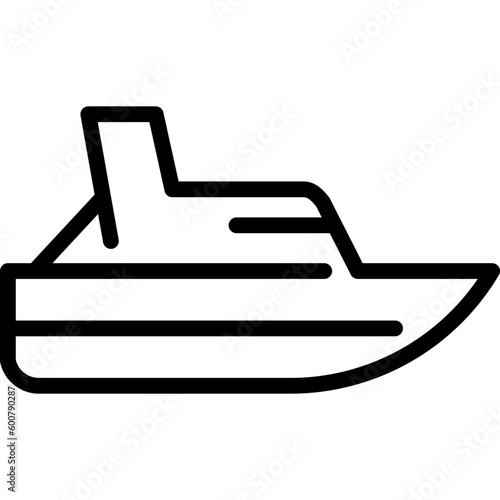 Speed Boat Facing Right Icon