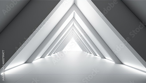 Abstract Futuristic empty floor and room Sci-Fi Corridor With light for showcase,room,interior,display products.Modern Future background technology interior concept. Generative AI