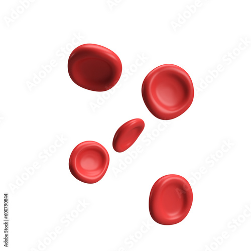 3d flow red blood cells iron platelets erythrocyte anemia. Realistic medical analysis illustration isolated transparent png background