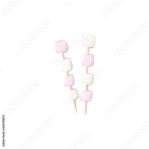 white and pink marshmallow