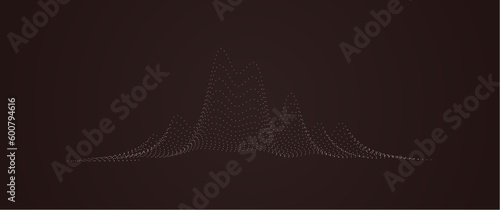 Futuristic wavy dots pattern design, modern futuristic design for background, backdrop, business, banner, card. Mountain look-alike wavy dots design.