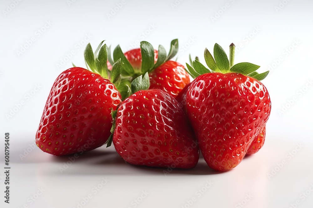 Strawberry, red fruit on white background (Ai generated) Strawberry, red fruit on white background (Ai generated)