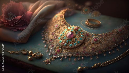 beautiful indian bridal jewelry wallpaper a perfect accessory generative ai