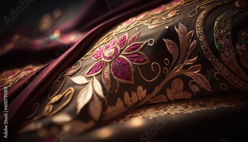 premium and traditional indian saree fabric wallpaper for women marriage generative ai photo