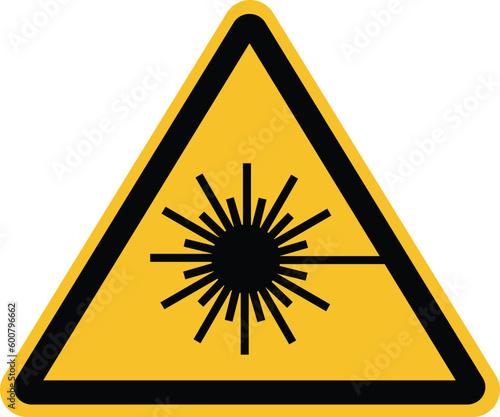 laser hazard icon on white background. laser symbol. laser radiation hazard safety danger warning. flat style.