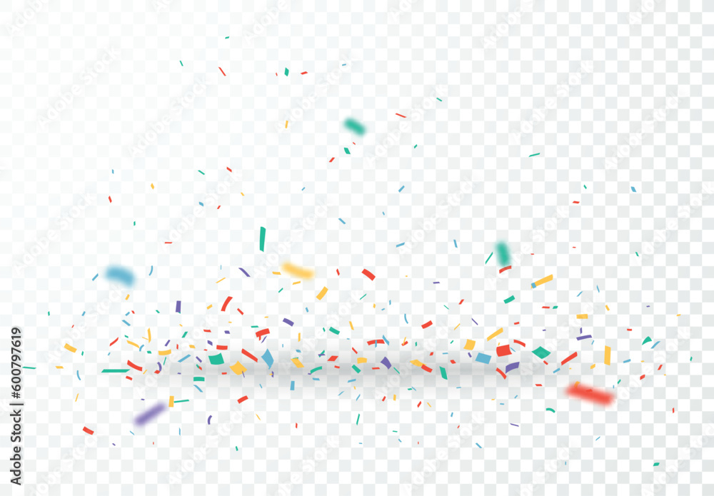 Bursting Colorful Confetti celebrations design isolated on transparent background