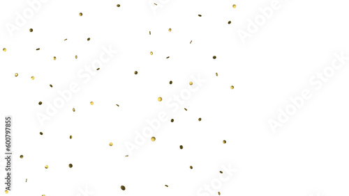 Gold confetti background, isolated on transparent background