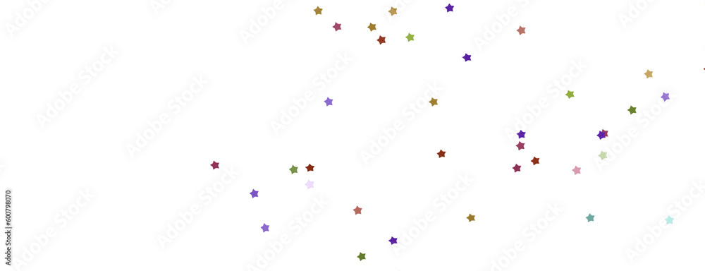 XMAS Banner with colored decoration. Festive border with falling glitter dust and stars.