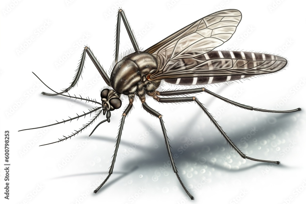 mosquito isolated on white background. Generated by AI mosquito isolated on white background. Generated by AI